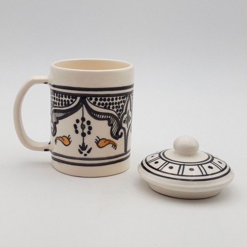 Tasse avec couvercle en céramique 25 cL Marocain Noir