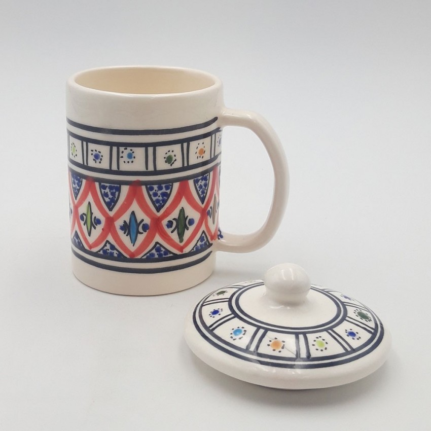 Tasse avec couvercle en céramique 25 cL Bakir Rouge