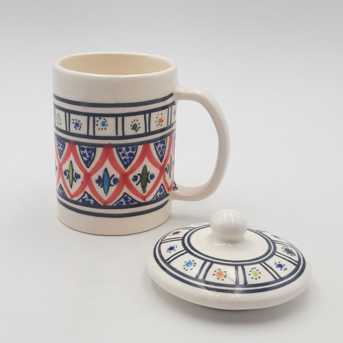 Tasse avec couvercle en céramique 25 cL Bakir Rouge