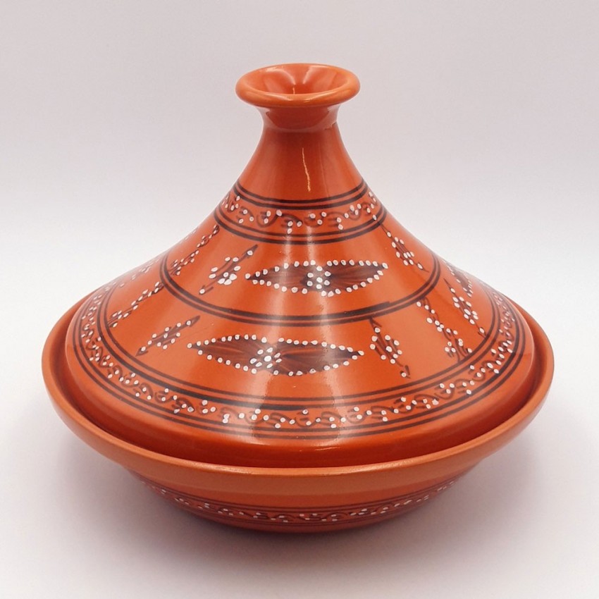 Tajine de cuisson Tatoué orange - D 31 cm