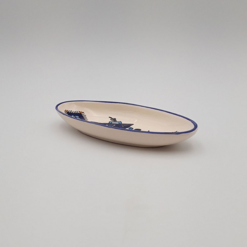 Plat ovale Sahel bleu - L 20 cm