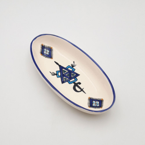 Plat ovale Sahel bleu - L 24 cm