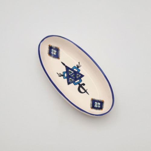 Plat ovale Sahel bleu - L 24 cm
