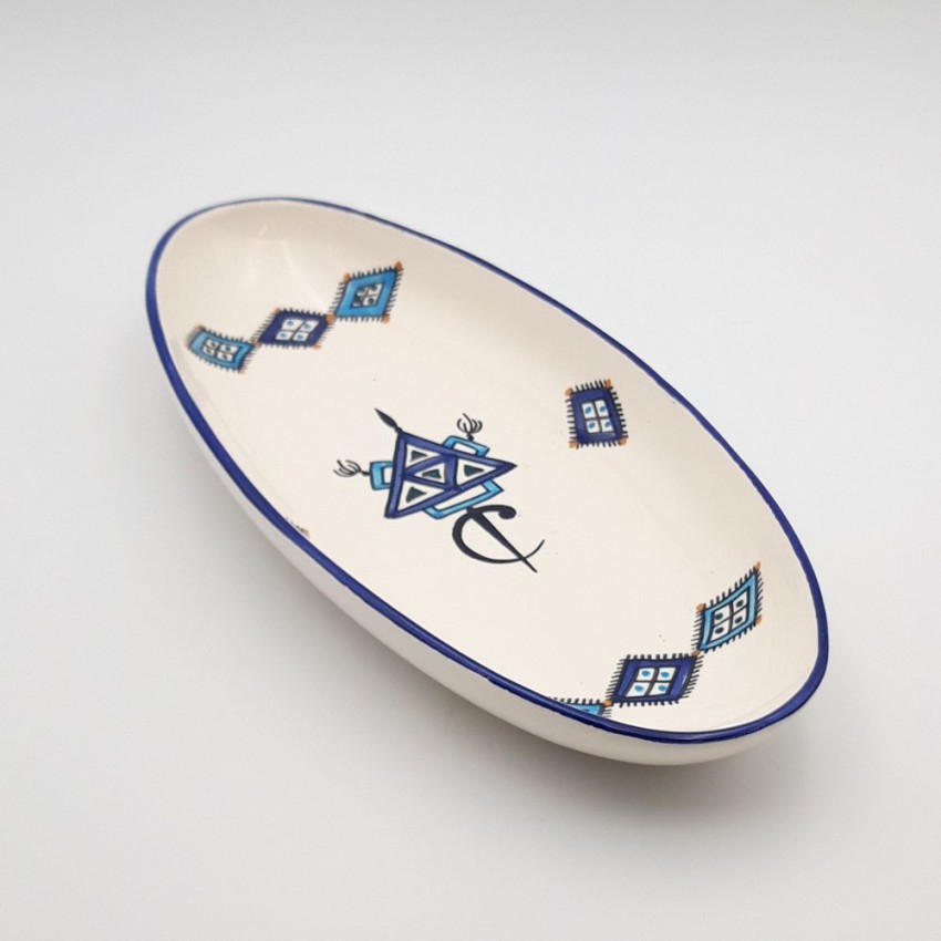 Plat ovale Sahel bleu - L 40 cm