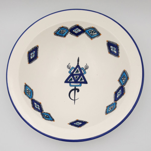 Plat Tebsi Sahel bleu - D 33 cm