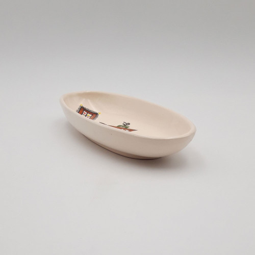 Plat ovale Sahel beige - L 24 cm