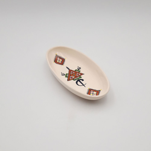 Plat ovale Sahel beige - L 24 cm