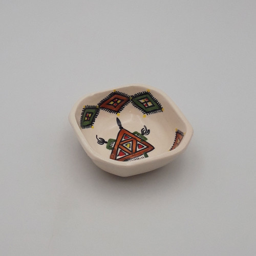 Plat octogonal Sahel beige - L 10 cm