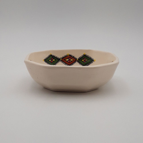 Plat octogonal Sahel beige - L 15 cm
