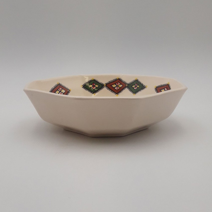 Plat octogonal Sahel beige - L 25 cm