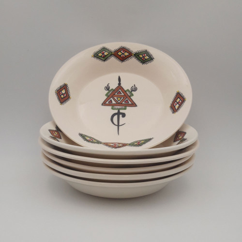 6 assiettes creuses Sahel beige - D 24 cm