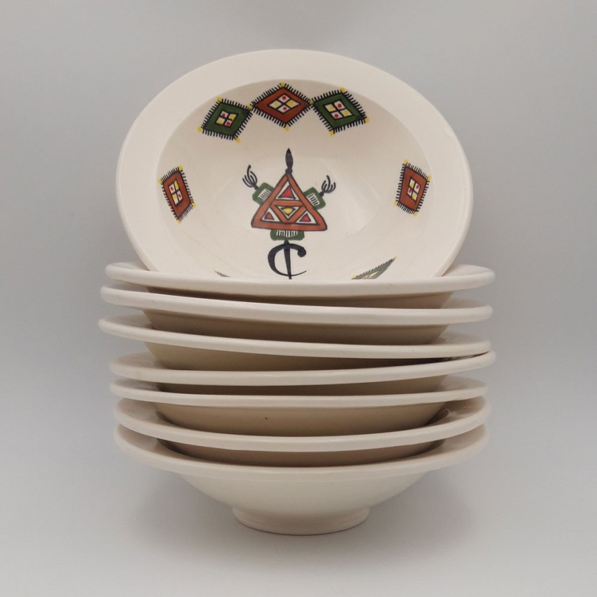 Lot de 6 assiettes Tebsi Sahel beige - D 23 cm