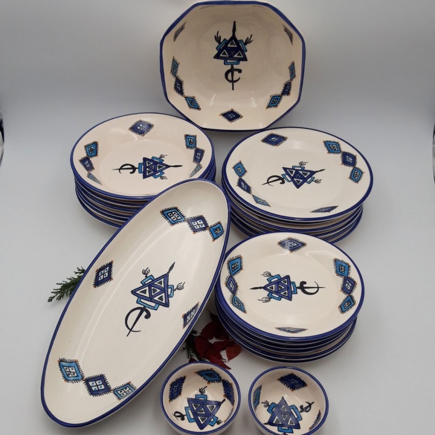 Service de table Sahel bleu - 6 pers