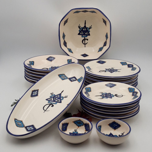 Service de table Sahel bleu - 6 pers