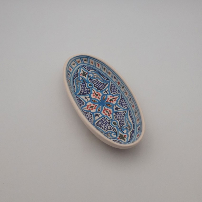 Plat ovale Marocain turquoise - L 24 cm