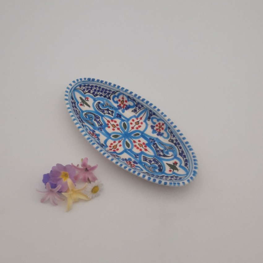 Plat ovale Marocain turquoise - L 20 cm