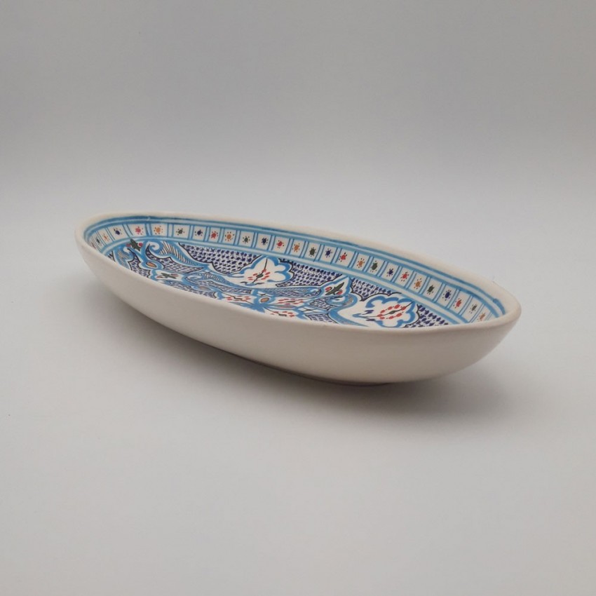Plat ovale Marocain turquoise - L 40 cm