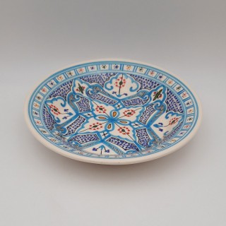 Assiette creuse Marocain turquoise - D 24 cm