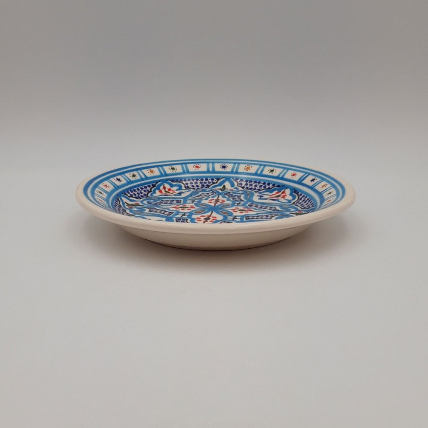 Lot de 6 assiettes à entrée ou dessert Marocain turquoise - D 20 cm