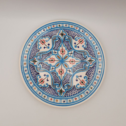 Assiette plate Marocain turquoise - D 24 cm