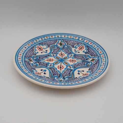 Assiette plate Marocain turquoise - D 24 cm