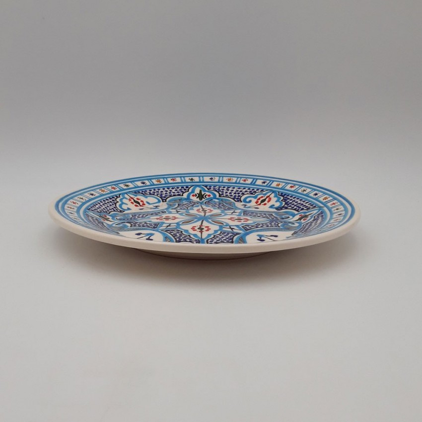 Lot de 6 assiettes plates Marocain turquoise - D 24 cm