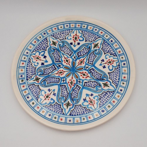 Assiette à pizza Marocain Turquoise - D 32 cm