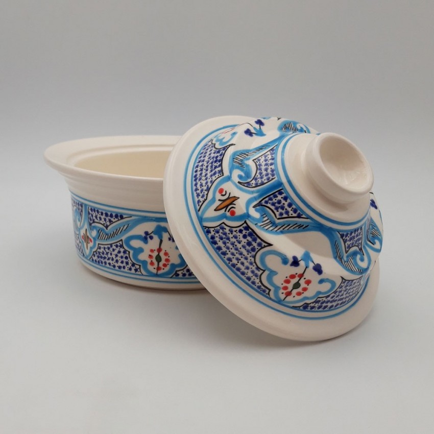 Service à couscous Marocain turquoise assiettes Tebsi - 6 pers