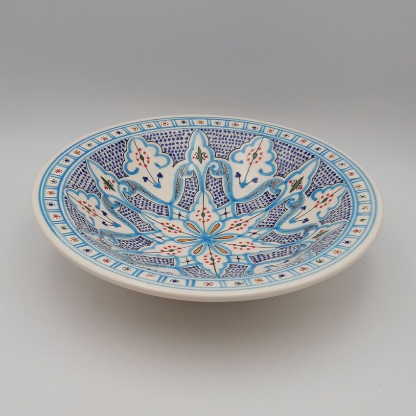 Service à couscous Marocain turquoise assiettes Tebsi - 6 pers