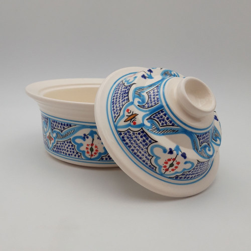 Service à couscous Marocain turquoise assiettes Tebsi - 8 pers