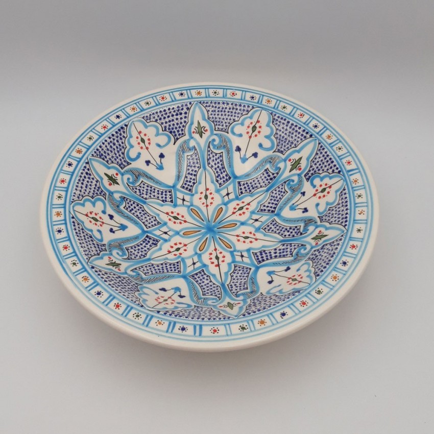 Service à couscous Marocain turquoise assiettes Tebsi - 12 pers