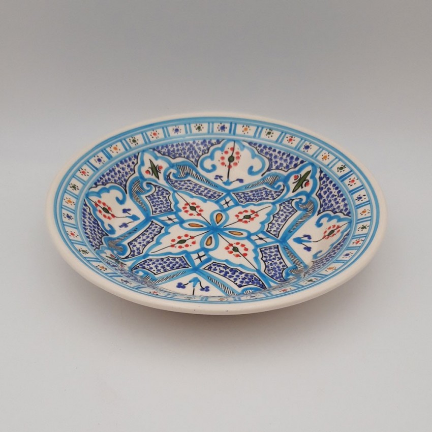 Service à couscous Marocain turquoise assiettes creuses - 8 pers