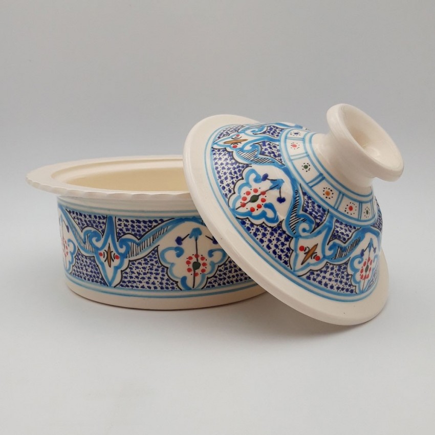 Service à couscous assiettes jattes Marocain Turquoise - 12 pers