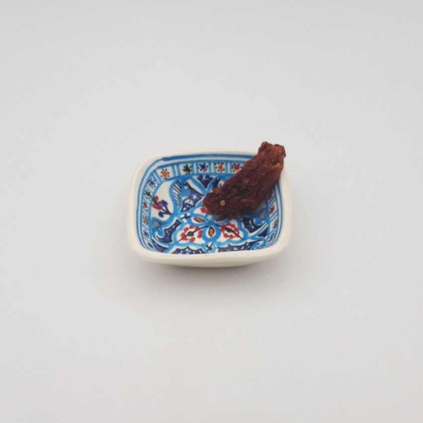 Plat carré Marocain Turquoise - L 10 cm