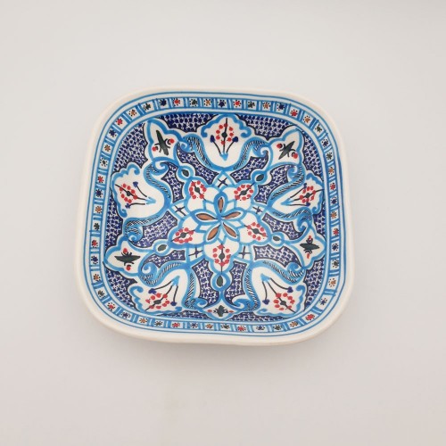 Plat carré Marocain Turquoise - L 23 cm