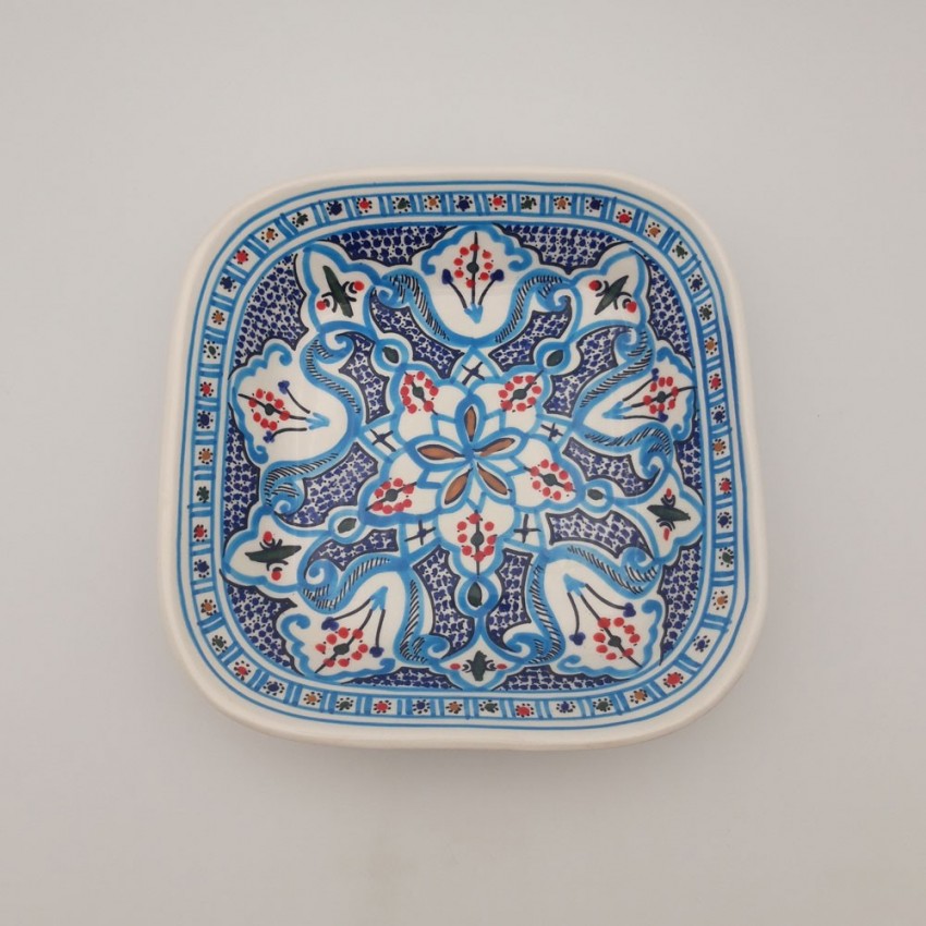 Plat carré Marocain Turquoise - L 23 cm