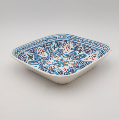 Plat carré Marocain Turquoise - L 28 cm 2