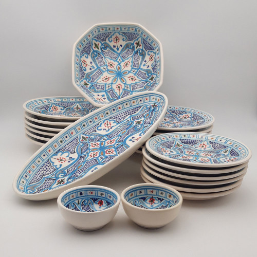 Service de table Marocain turquoise - 6 pers