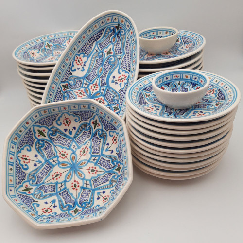 Service de table Marocain turquoise - 12 pers