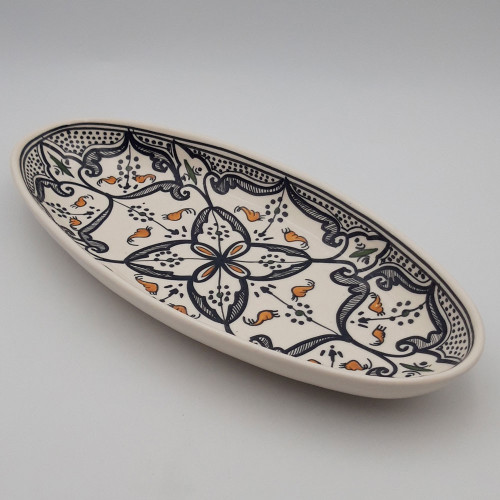 Plat ovale Marocain noir - L 40 cm
