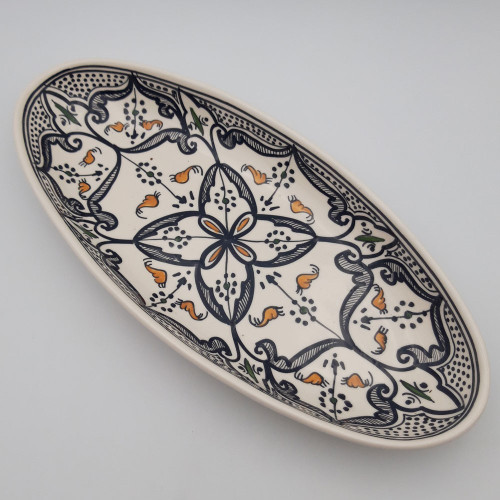 Plat ovale Marocain noir - L 50 cm