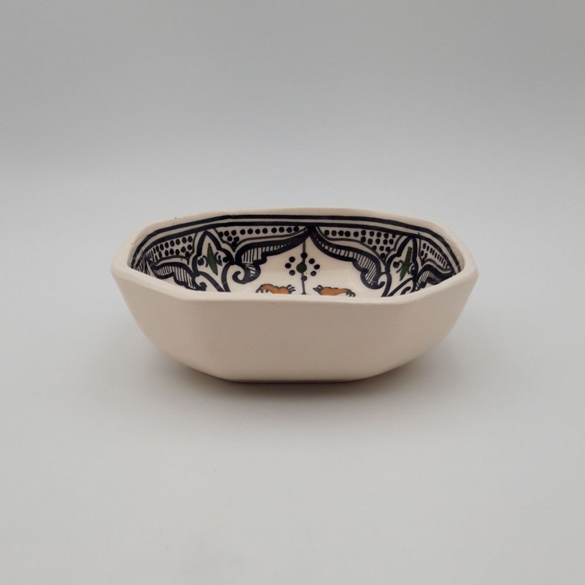 Plat octogonal Marocain noir - L 15 cm