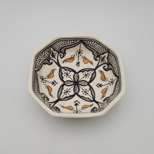 Plat octogonal Marocain noir - L 20 cm