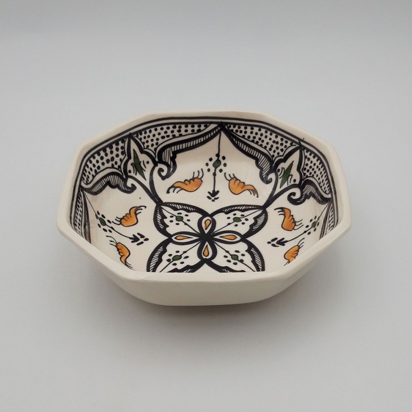 Plat octogonal Marocain noir - L 20 cm