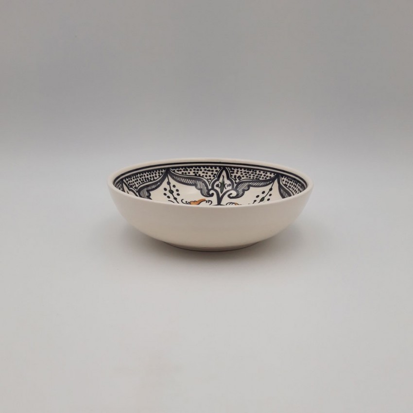 Assiette creuse forme jatte Marocain noir - D 20 cm