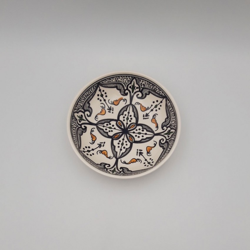 Assiette creuse forme jatte Marocain noir - D 20 cm