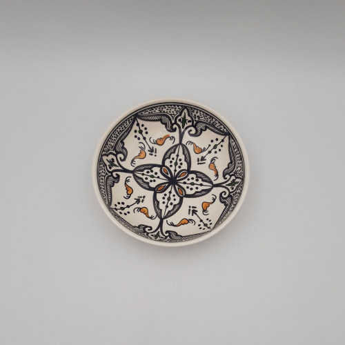 Assiette creuse forme jatte Marocain noir - D 20 cm