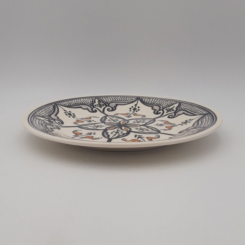 Lot de 6 assiettes plates Marocain noir - D 28 cm