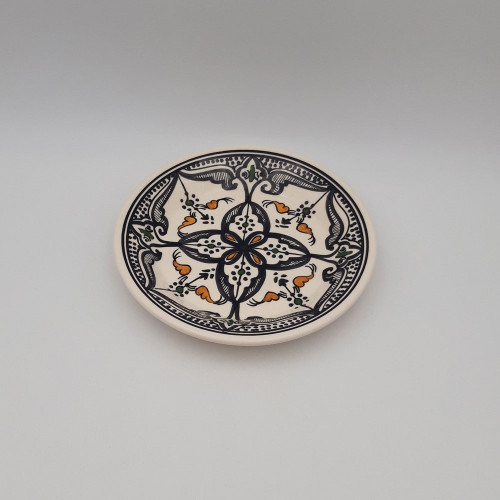Assiette à entrée ou dessert Marocain noir - D 20 cm