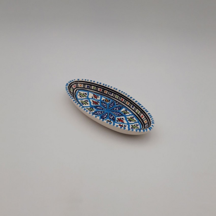 Plat ovale Bakir turquoise - L 20 cm